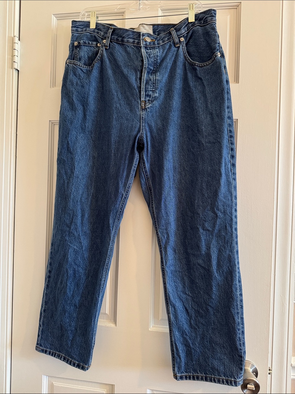 Everlane 90s Cheeky Blue Denim Jeans Cropped Organic Cotton